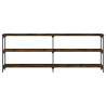 Mesa consola madera de ingeniería roble ahumado 200x29x75 cm 4