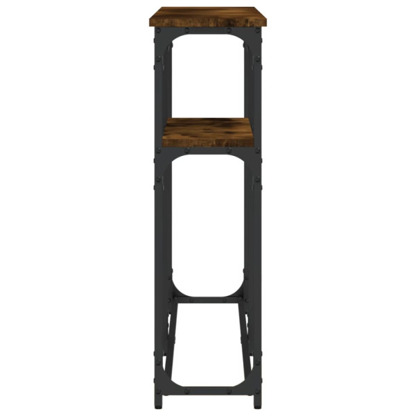 Mesa consola madera de ingeniería roble ahumado 145x22.5x75 cm M 5