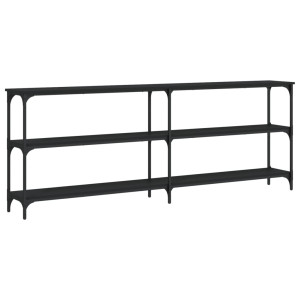 Mesa consola 200x29x75 cm derivados de madeira preto H
