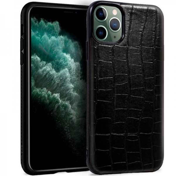 Carcasa COOL para iPhone 11 Pro Max Leather Crocodile Negro D