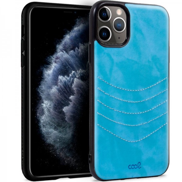 Carcasa COOL para iPhone 11 Pro Leather Bordado Celeste D