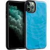 Carcaça COOL para iPhone 11 Pro Max couro bordado Celeste 1