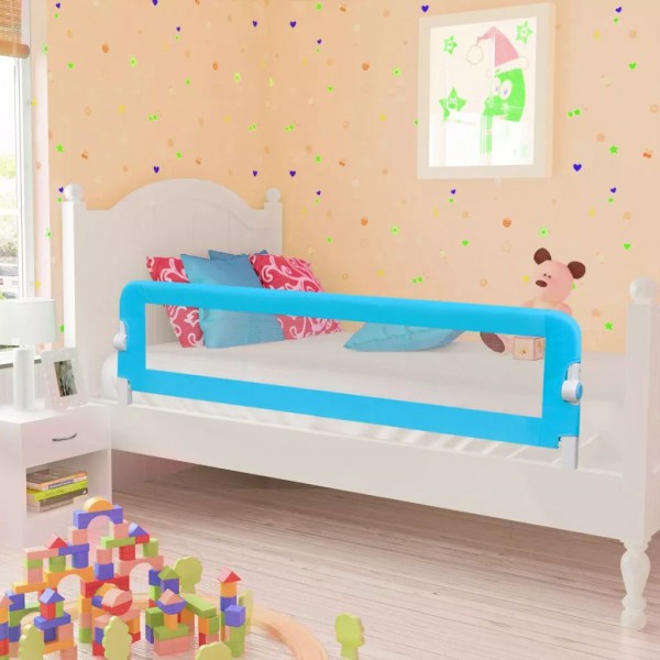 Barandilla de seguridad cama de niño 150x42 cm azul D