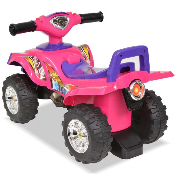Quad ATV correpasillos infantil con sonidos y luces rosa morado M 2