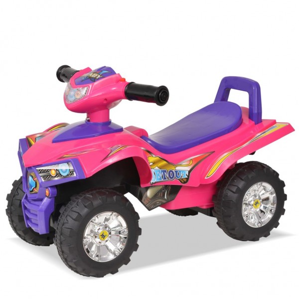 Quad ATV correpasillos infantil con sonidos y luces rosa morado M 3