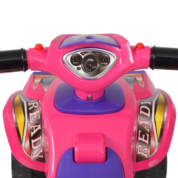 Quad ATV correpasillos infantil con sonidos y luces rosa morado M 4