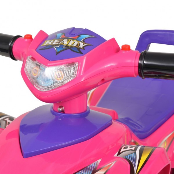 Moto4 para crianças com som e luz rosa e roxo M 5