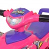Moto4 para crianças com som e luz rosa e roxo 5
