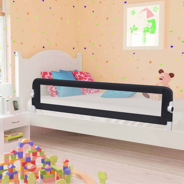 Barandilla de seguridad cama de niño poliéster gris 180x42cm D