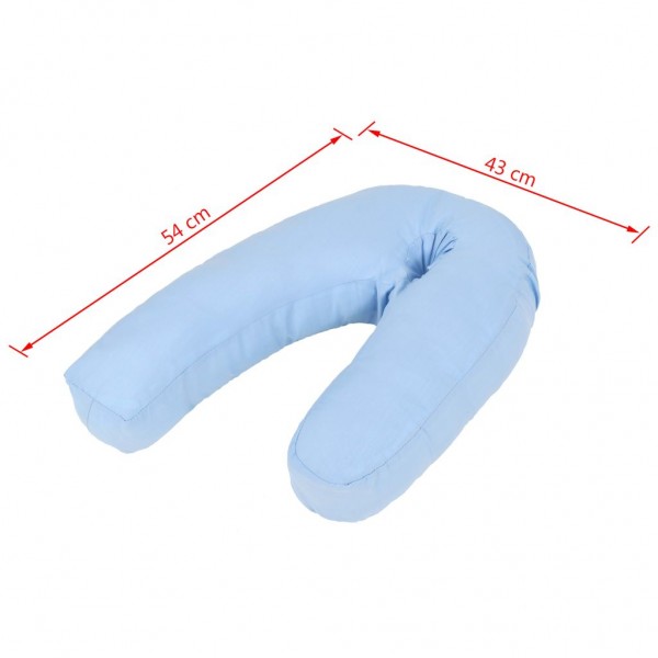 Almohada de embarazo con forma de J 54x(36-43) cm azul M 3
