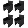 Cadeiras de jantar 4 pcs couro artificial preto 1