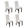 Cadeiras de jantar 4 pcs couro artificial branco 2