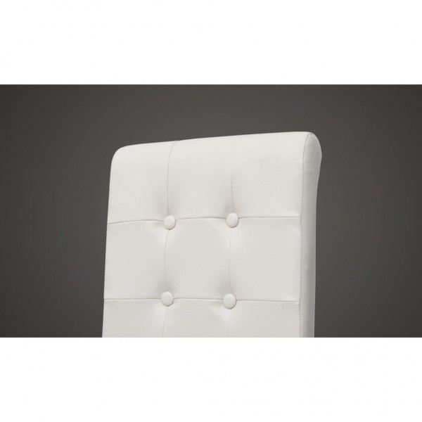 Sillas de comedor 6 unidades cuero sintético blanco M 4