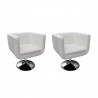 Cadeiras de bar 2 pcs couro artificial branco 1
