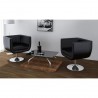 Cadeiras de bar 2 pcs couro artificial preto 3