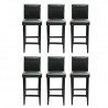 Bancos de bar 6 pcs couro artificial preto 2