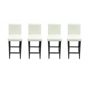 Bancos de bar 4 pcs couro artificial branco H