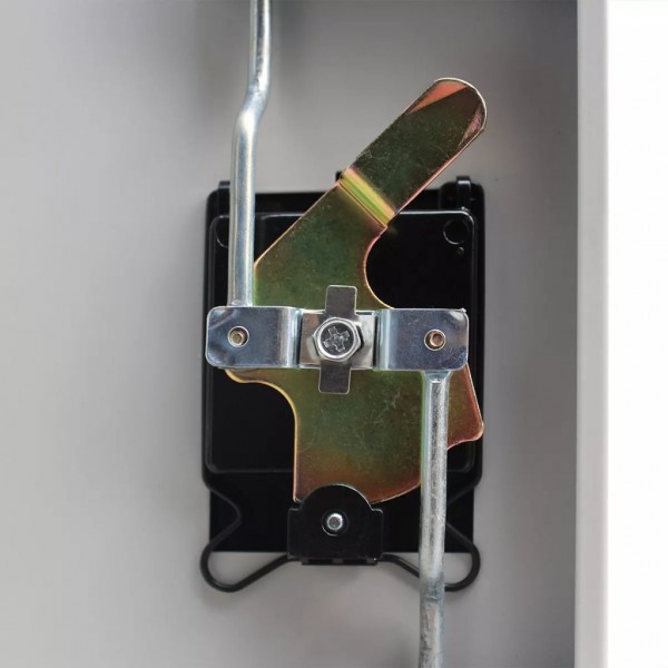 Armário de escritório com 2 portas 90 cm aço cinzento M 2