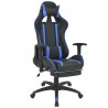 Silla de oficina racing reclinable con reposapiés azul 1