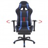 Silla de oficina racing reclinable con reposapiés azul 2