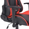 Silla de escritorio reclinable Racing de cuero artificial roja 4