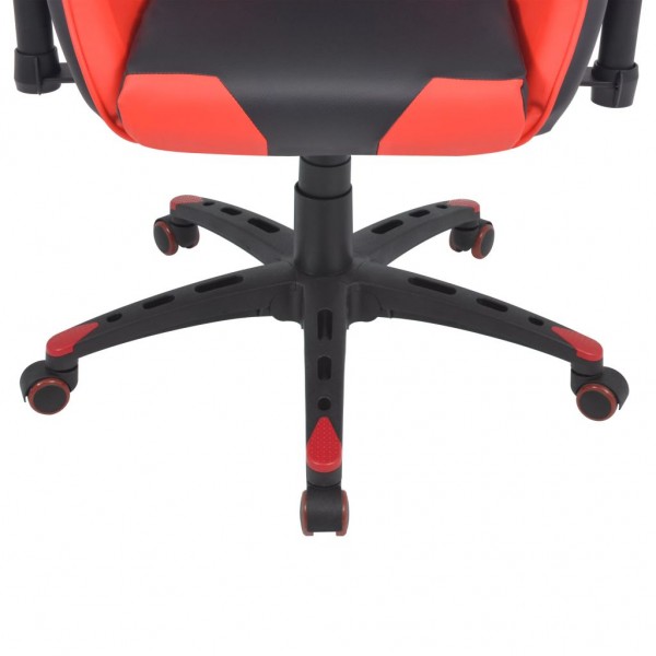 Silla de escritorio reclinable Racing de cuero artificial roja M 5