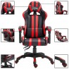Silla de gaming de cuero sintético rojo 2