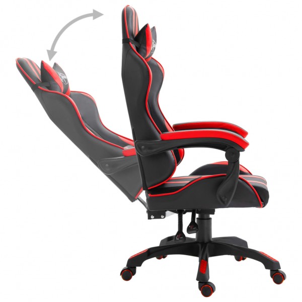 Cadeira de gaming couro artificial vermelho M 3