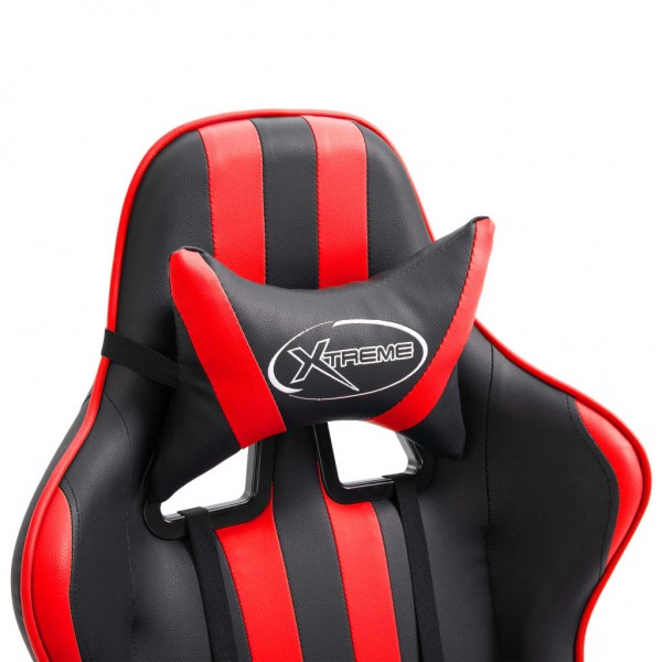 Silla de gaming de cuero sintético rojo M 5