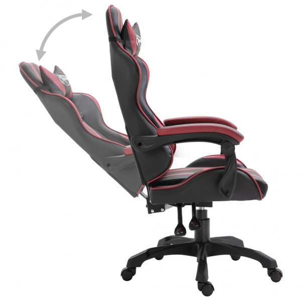 Cadeira de gaming couro artificial vermelho tinto M 3