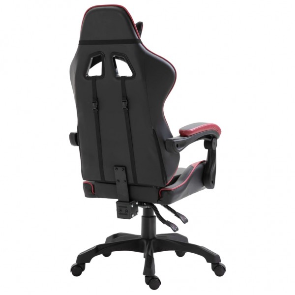 Cadeira de gaming couro artificial vermelho tinto M 4