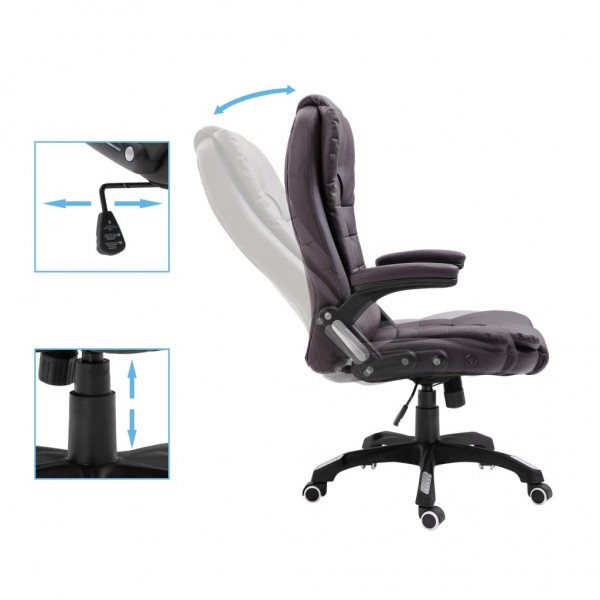 Silla de oficina de cuero sintético marrón M 5
