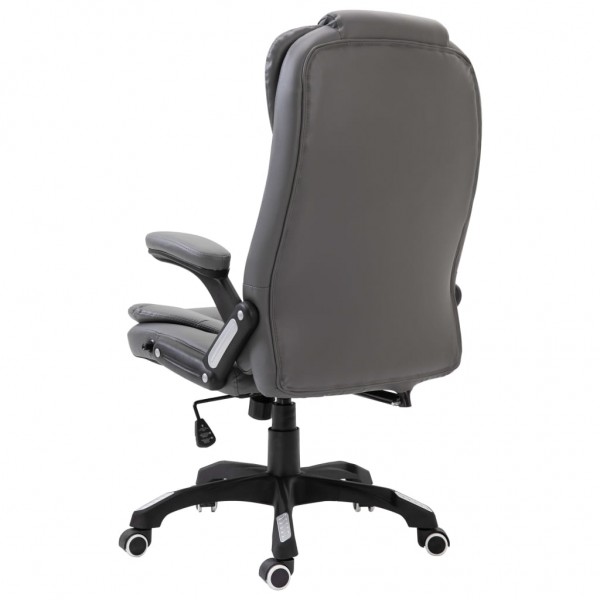 Silla de oficina de cuero sintético gris antracita M 3