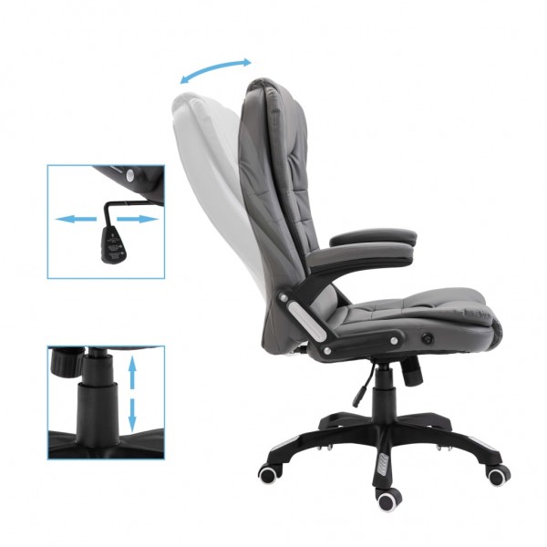 Silla de oficina de cuero sintético gris antracita M 5