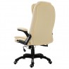 Silla de oficina de cuero sintético color crema 3