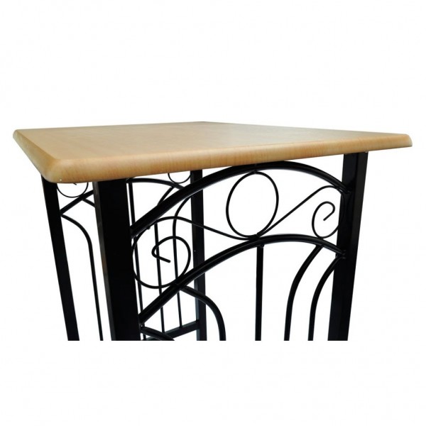 Set mesa de desayuno/comedor madera marrón con acero negro M 4
