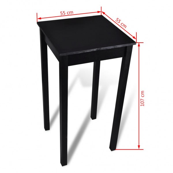 Mesa alta de bar negra de MDF 55x55x107 cm M 4