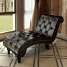 Chaise longue couro artificial castanho 1