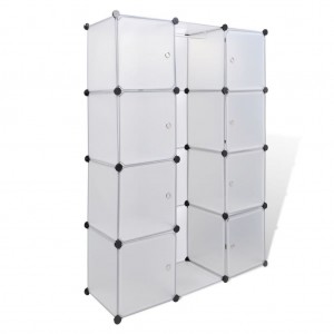 Armário plástico modular 9 gavetas 109x36.5x143 cm branco H