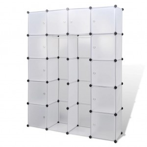 vidaXl Armario modular 14 compartimentos blanco 37x146x180.5cm H