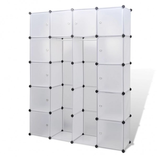Armário plástico modular 14 gavetas 37x146x180.5cm branco M 2