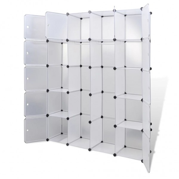 vidaXl Armario modular 14 compartimentos blanco 37x146x180.5cm M 4
