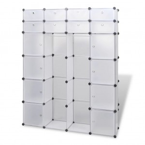vidaXl Armario modular 18 compartimentos blanco 37x146x180.5cm H