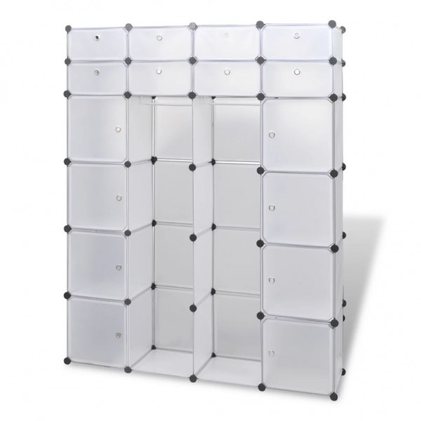 vidaXl Armario modular 18 compartimentos blanco 37x146x180.5cm M 2