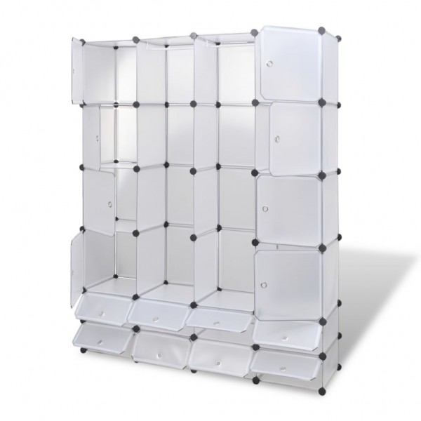 vidaXl Armario modular 18 compartimentos blanco 37x146x180.5cm M 3