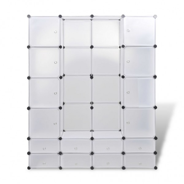 vidaXl Armario modular 18 compartimentos blanco 37x146x180.5cm M 4