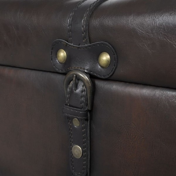 Juego de bancos de almacenamiento marrón 3 piezas M 2