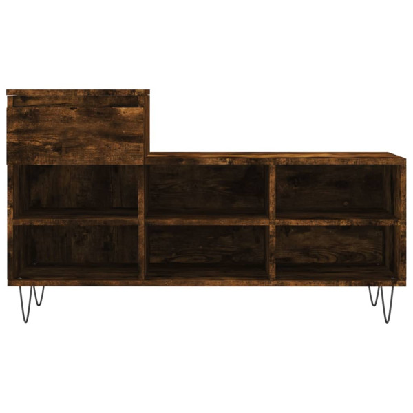 Mueble zapatero madera contrachapada roble ahumado 102x36x60 cm M 5