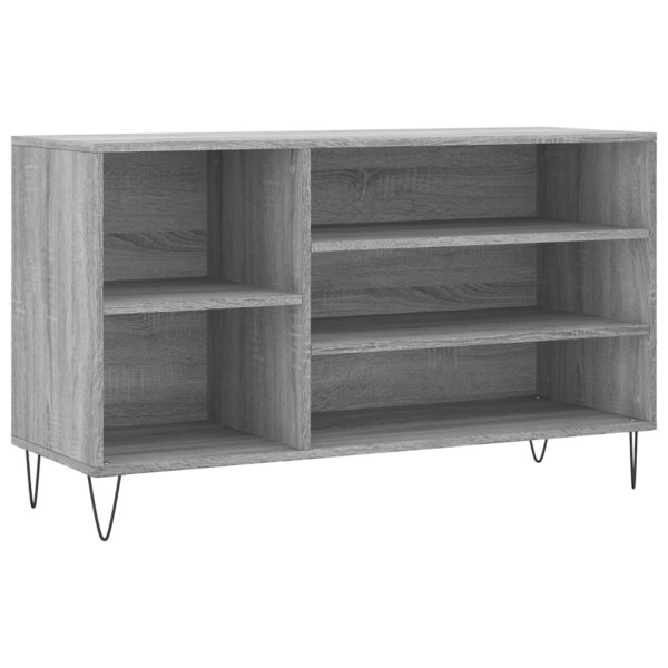 Mueble zapatero madera contrachapada gris Sonoma 102x36x60 cm M 2