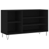 Mueble zapatero madera contrachapada negro 102x36x60 cm 2